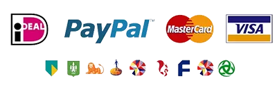 Wij accepteren iDEAL, Visa, MasterCard en Paypal